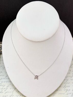Delicate Silver Skull & Crossbones Pendant Necklace - Women